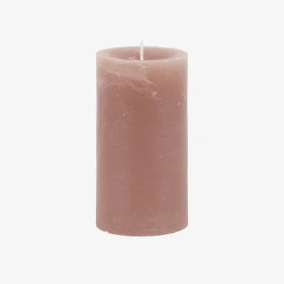 Perch and Parrow Country Pillar Candle in Rustic Taupe, Small, Pack of 2