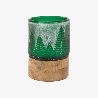 Perch and Parrow Merry Glass Candle Jar in Green