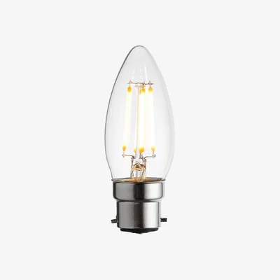 Perch and Parrow B22 LED Filament Candle Dimmable Warm White Bulb