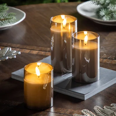 Pagazzi LED Candle Grey Votive (Set of 3)