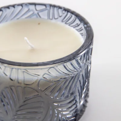 Pagazzi Theo Sandalwood Glass Candle Jar Blue
