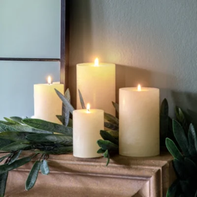 Pagazzi Rustic Large Pillar Candle in Ivory