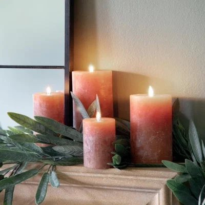 Pagazzi Rustic Pillar Candle Amber