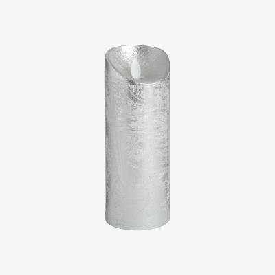 The Range Luxer Collection 3 x 8 Silver Flickering Flame LED Wax Candle - Silver