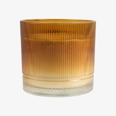 The Range Golden Amber Large Ribbed Candle