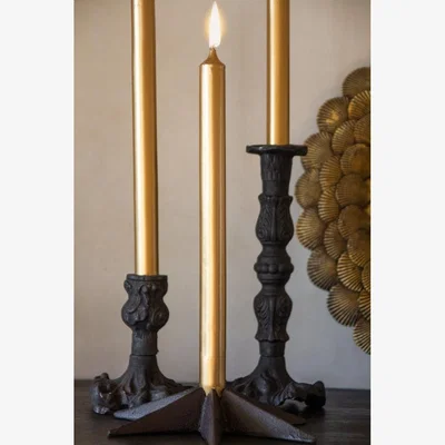Rockett St George Beautiful Dinner Candle - Metallic Gold