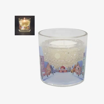 The Range Gel Candle LED Light Multicolour Christmas Pack of 3 - Grey