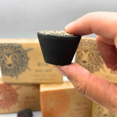 The Range Banjara Ethno Tribal Palo Santo Smudge Cups, Handmade Eco Friendly - Brown