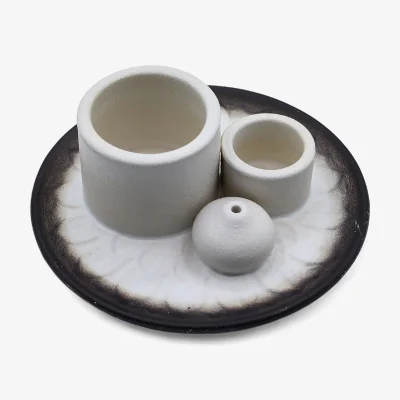 The Range Mandala Palo Santo Ceramic Smudge Holder - Grey