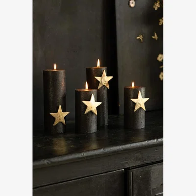 Rockett St George Set Of 4 Gold Star Pillar Candle Pins