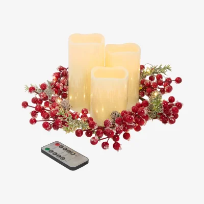 The Range Berry LED Candle Set with Remote