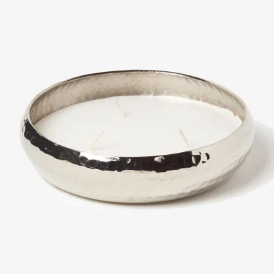 The Range Silver Hammered Vanilla Scented Candle - 15 cm - Silver