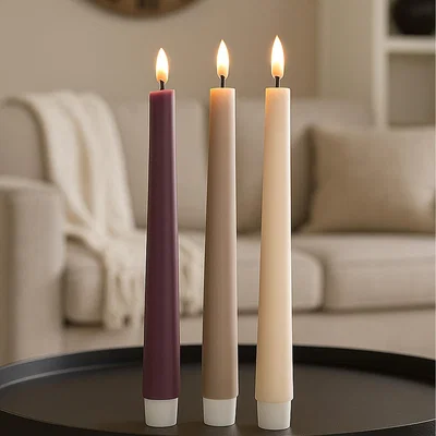 The Range Elegant Tapered LED Candles - Purple