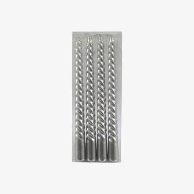 The Range Twist Taper Candle Set For Festive Table Arrangements - Silver