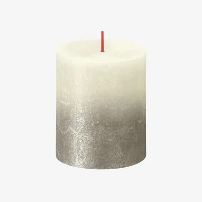 The Range Faded Soft Pearl Bolsius Rustic Metallic Candle 2 Pack - Grey