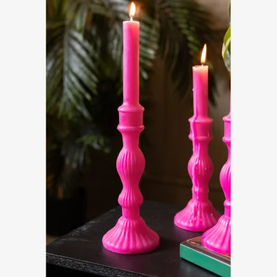 Rockett St George Hot Pink Candlestick Shaped Candle - Tall