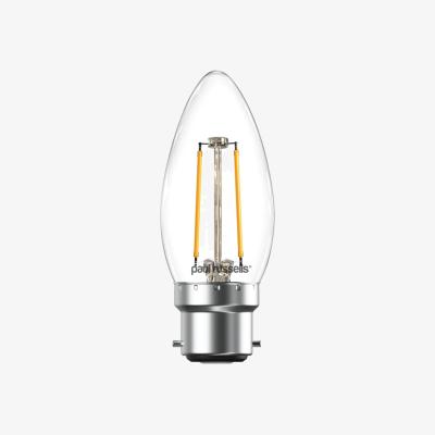 The Range 2.5W LED Filament, Candle, B22, 250lm, Non-Dim, 2700K Bulb - Warm White