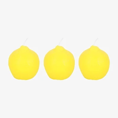 The Range Something Different Lemon Candles (Pack of 3) - Yellow