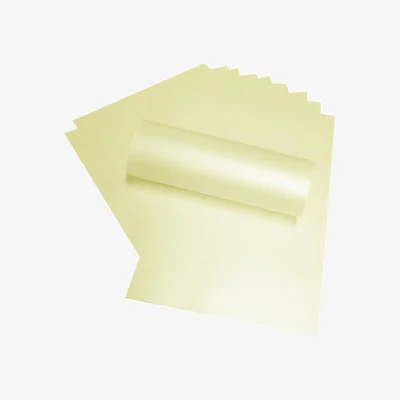 The Range 10 Sheets of A4 Opal Candlelight Cream Double Sided Pearlescent Card - Cream