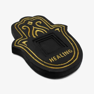 The Range Healling Incense Plate Gold LavaStone Effect - Gold