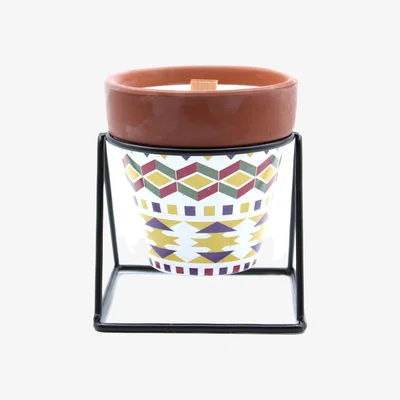 The Range Agnes Cat Herb Garden Candle Geranium Terracotta Pot - Multi