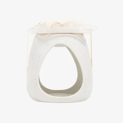 The Range Ceramic Candle Burner Set with Seashell Melts - White
