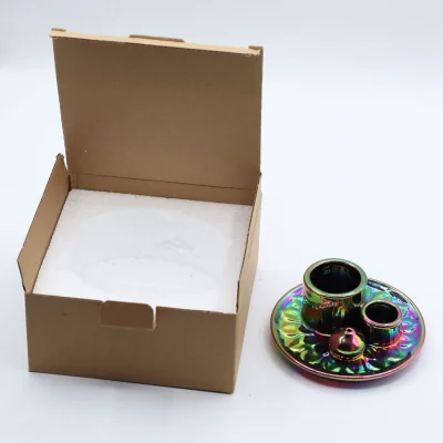 The Range Metallic Rainbow Palo Santo Mandala Ceramic Smudge Holder - Multi