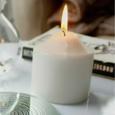 The Range Ivory Unscented Pillar Candle - Ivory