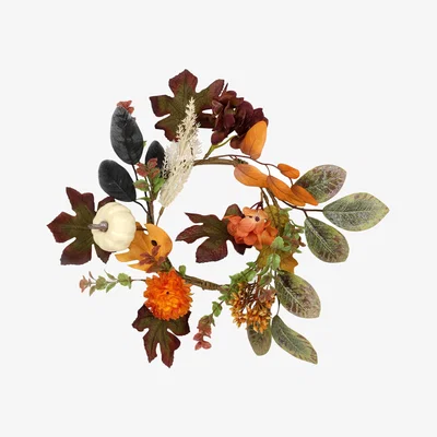 The Range Autumn Harvest Floral Candle Ring - Orange