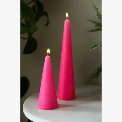 Rockett St George Hot Pink Cone Shaped Candle - 2 Sizes Available