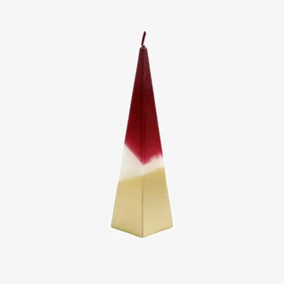 The Range Christmas Pyramid Candle Dip Dyed  - Red,Gold,White