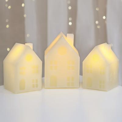 The Range Set of 3 Houses LED Candles - White