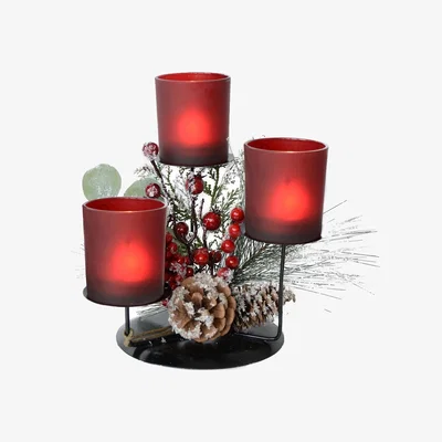 The Range Festive Red Berry Triple Candle Set