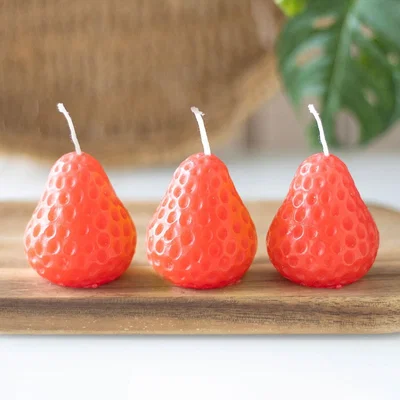 The Range Set of 3 Fruit Shaped Decorative Candles - Strawberry Candles