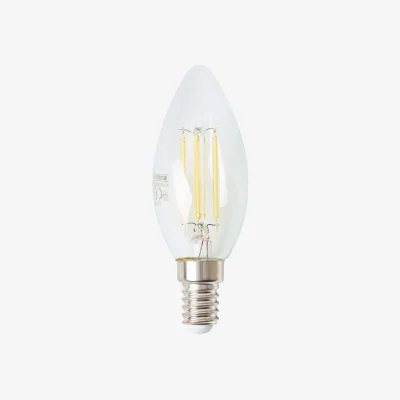 The Range 4 Watt E14 Candle LED Filament Cool White Bulb - Natural White / 1