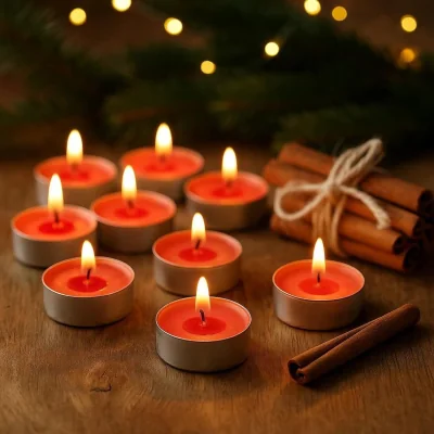 The Range 50pc Red Cinnamon Tea Lights Scented Candles - Red