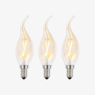 The Range 3 Pack of 2 Watt E14 Candle LED Filament Bulbs - Gold