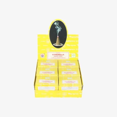 The Range Satya Citronella Dhoop Incense Cones, Mosquito Repellent - Yellow