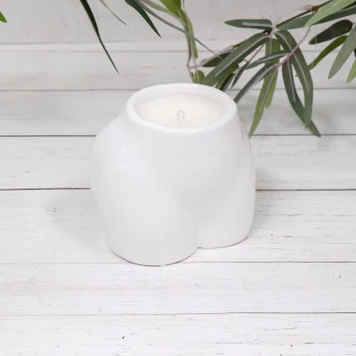 The Range White¿Ceramic Bum Booty Candle Pot - White