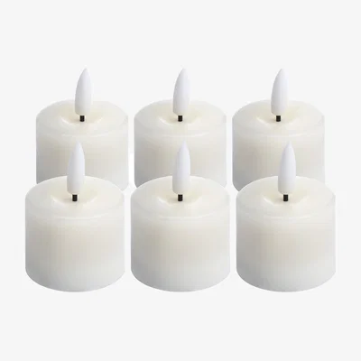 The Range Luxe Natural Glow Led Tealight Candle Set Of 6 - White