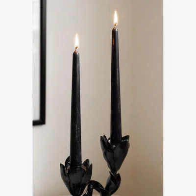 Rockett St George Beautiful Tapered Black Dinner Candle