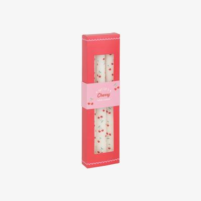 The Range Heart Cherry Taper Candle Set Of 3 For Romantic Decor - White