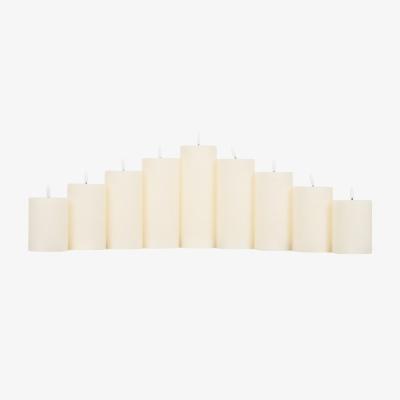 The Range Set of 9 Flat Top LED Candles - White