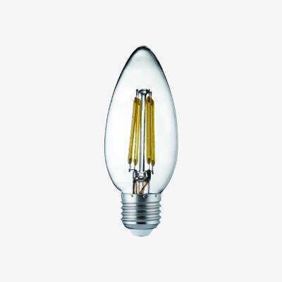 The Range Pack 10 E27 LED Filament Candle Lamps- 6W, 540Lm, Warm White - Clear