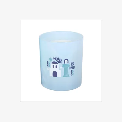 The Range Santorini Coconut and Sea Salt Scented Candle Glass - Blue