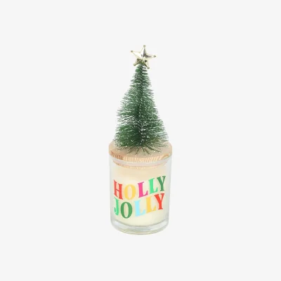 The Range Something Different Holly Jolly Pine & Fir Christmas Tree Candle - White/Green