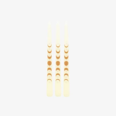 The Range Something Different Moon Phases Taper Candle (Pack of 3) - Off White