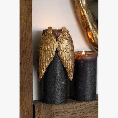 Rockett St George Gold Winged Metal Candle Decoration