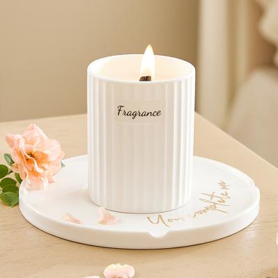 The Range Soy Wax Scented Candle with Wood Wick - White