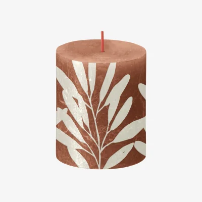 The Range Bolsius Rustic Silhouette Candle 80 68 - Rusty Pink Sage - Pink